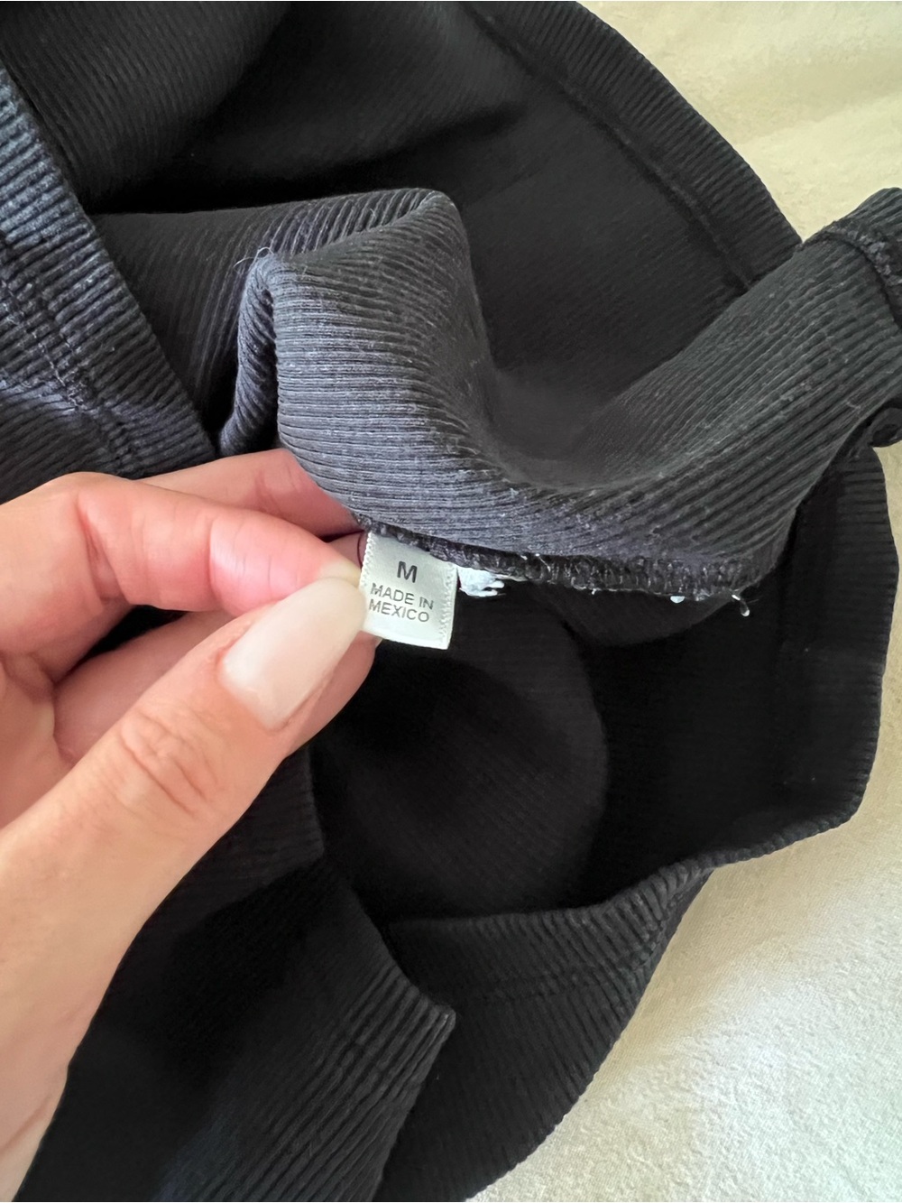 Reformation Black Ribbed Racer Tank Top - Picture 3 of 3
